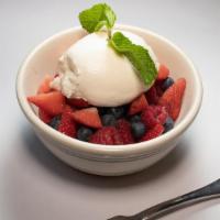Mixed Berries & Chantilly · Rasberries, blueberries & blackberries w/ house made whipped cream