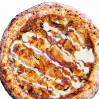 Smokin' Hot · BBQ Sauce + Shredded Mozzarella + Cheddar Cheese + Grilled Chicken + Bacon + Caramelized Oni...