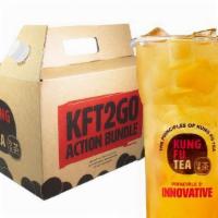 Kft2Go Kf Green Tea · Contains 8 Medium Sized Drinks, 1 Select Topping, and Straws.