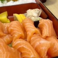 Salmon · Broiled salmon with butter or teriyaki sauce.