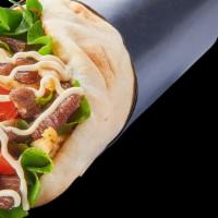 Combo Sandwich · Protein (gyro or falafel or chicken) , rice or fries, salad, pita sauce (white and hot sauce).