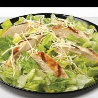 Chicken Caesar Salad · 570 cal. Grilled chicken breast, tomatoes, lettuce, and parmesan with Caesar dressing.