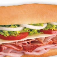 Blimpie Best® · Slow-cured ham, salami, capicola, prosciuttini, and provolone made the BLIMPIE® way with tom...