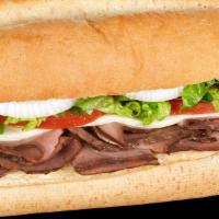 Roast Beef & Provolone · Thinly sliced, top-round roast beef and provolone made the BLIMPIE® WAY with tomatoes, lettu...