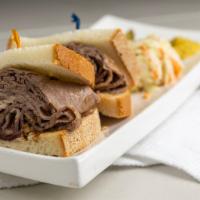 Roast Beef Sandwich · Served with a pickle and on rye or wrap.