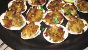 Baked Clams · 8 breaded little neck clams.