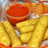 Fried Cheesestick (6) · Deep-fried cheese sticks. hand-breaded and fried golden brown