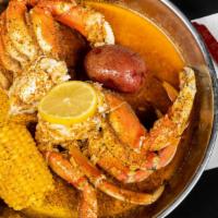 Dungeness Crab · One pound  with 1  corn and 2 potato.