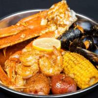 Monday Special · 1/2 lb. black mussel
1/2 lb. Shrimp (No Head)
1/2 lb. Crab Leg
1 Corn and 2 Potatoes
No subs...