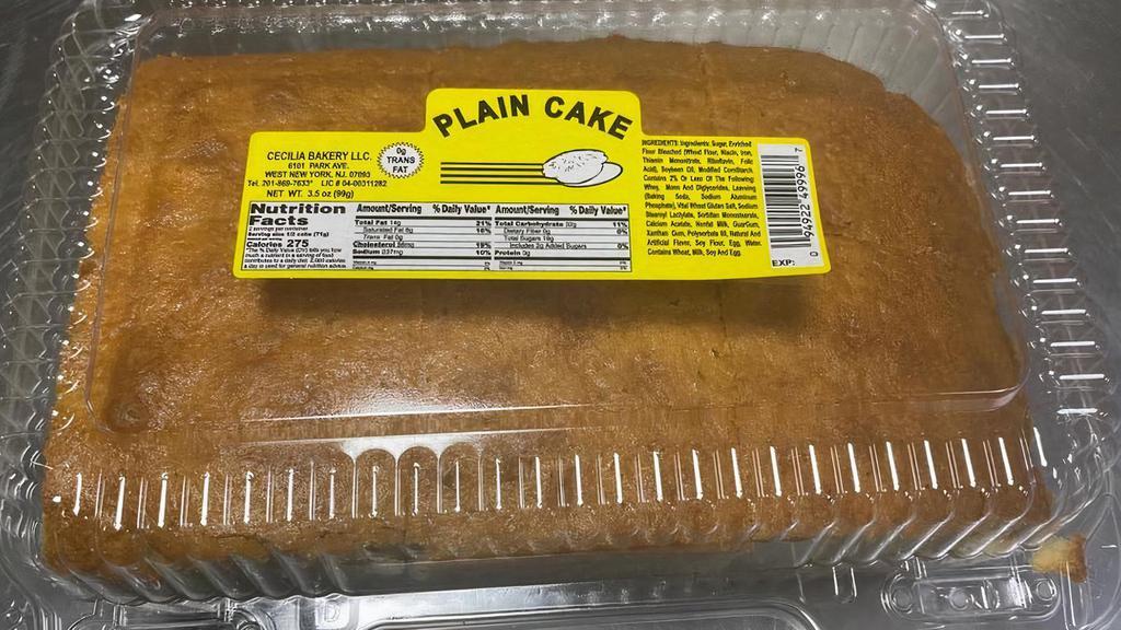 Pound Cake, Family Size · Here is the perfect Plain Cake for serving as breakfast, brunch, a snack, or dessert. Made only with the best ingredients, our cake is a family staple. 10 oz. 6 pieces