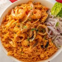 Arroz Con Mariscos / Rice Cooked With Mixed Seafood · Combo de mariscos cocinados con arroz / Combo seafood cooked with rice