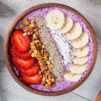 Power House Bowl · Smooth, nutrient dense, açaí blended with chocolate protein and topped with blueberries, ban...