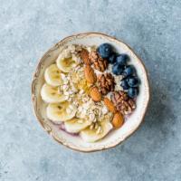 Almond Butter Bliss Bowl · Smooth, nutrient dense, açaí blended with almond butter, banana and almond milk topped with ...