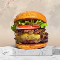 Get Shroomed Burger · American beef patty topped with mushrooms, melted cheese, lettuce, tomato, onion, and pickle...