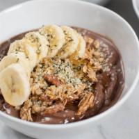 Peanut Butter Acai Bowl · Delicious Bowl that is Blended with Acai, Banana and Peanut butter and topped with Granola, ...