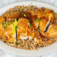 Jerk Chicken Fried Rice · Flavor n' spices jerk chicken in heavily coated in spices and slow cooked over our personal ...
