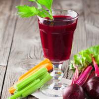 Carrot, Beets And Celery Juice · Freshly squeezed juice trio.