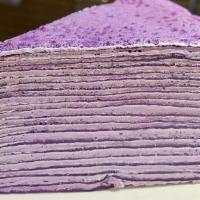 Purple Yam Crepe Cake · Homemade Purple Yam Thousand Layers Cake