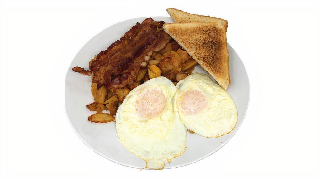 Egg Platter · Two eggs, Home fries with toasts.