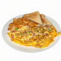 Western Omelet · Ham, onions, and peppers. Home fries and toast.