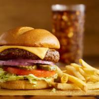 Family Burger Dinner · Four 100% USDA Choice burgers plus the following toppings: shredded lettuce, sliced tomatoes...
