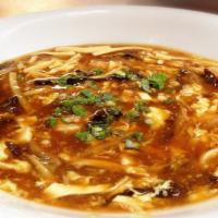 Spicy Hot & Sour Soup / 酸辣汤 · Spicy. With crispy noodle.
