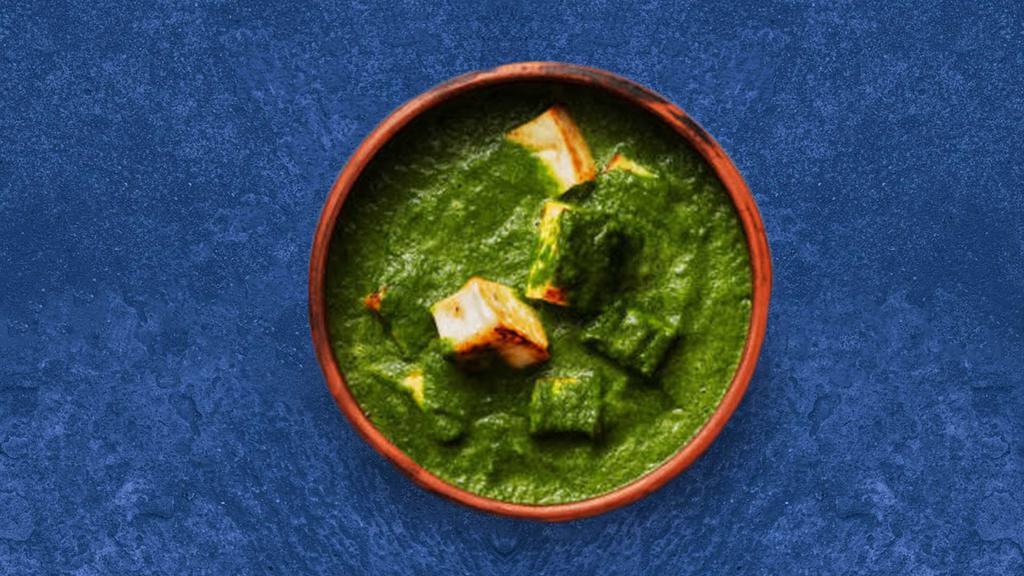 Spinach Cottage Cheese Showdown · 24 oz. Creamed spinach with cubes of cottage cheese, flavored with traditional herbs and spices. Served with a side of our aromatic Basmati Rice.