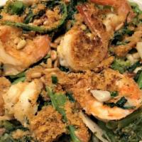 Shrimp Parmigiana · Served with choice of salad or pasta.