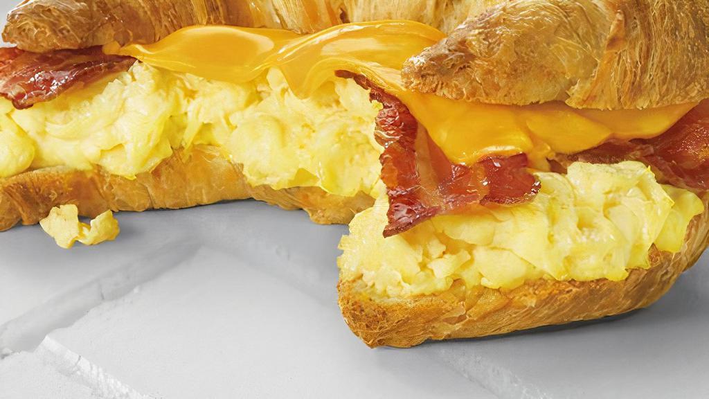 Croissant Classic Sandwich · Scrambled eggs, bacon, American cheese.