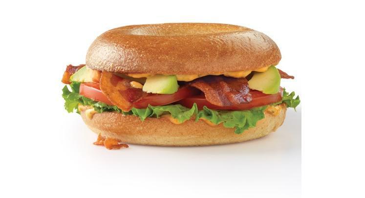 Avocado Blt Thin Sandwich · Most popular. Turkey bacon, lettuce, tomato, and creamy tomato spread. On thin wheat bagel. 440 cal.