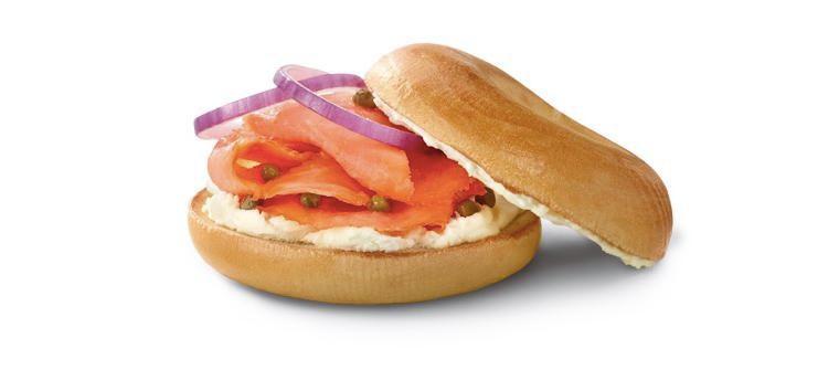 Nova Lox Sandwich · Bagel with cream cheese, sliced red onion, and capers.