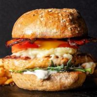 Country Bird Combo · Grilled all-natural chicken, smoked bacon, asiago, organic baby kale, organic tomato, mayo, ...