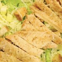 Grilled Chicken Caesar · Romaine lettuce, parmesan cheese & croutons.