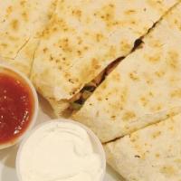 Chicken Quesadilla · Fried peppers, onions & cheese.