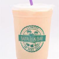 Mango Tango Smoothie · Mango, strawberry, banana, coconut milk.