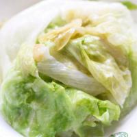 Blanched Lettuce / 白灼生菜 · Vegetarian option.