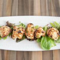 Malai Chicken Kabab · Chicken chunks marinated in ginger and garlic, broiled in the tandoor.