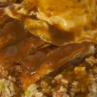 Fr Specialty Loco · 1/2 Fried Rice with Single Choice of 1 Meat, Egg & Gravy