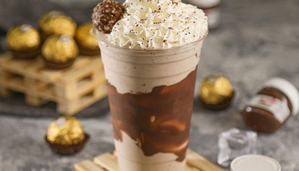 (Shake 16 Oz) Ferrero  · 16 oz Nutella, Ferrero, vanilla ice cream, whipped cream, crushed hazelnuts and chocolate syrup drizzled on top.