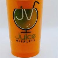Cold Cure Juice · Carrot, orange, pineapple, ginger, and cayenne pepper. Energizing, cleaning, and healing.