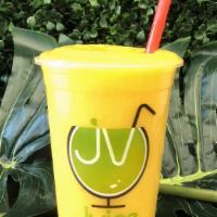 Mango Madness Smoothie · Mango, pineapple, banana, orange, and coconut water. High protein, high fiber, and antioxida...