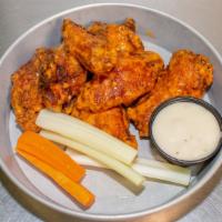 Classic Wings · Choose from mild, medium or hot, honey BBQ or sweet teriyaki. Served with carrots, celery an...