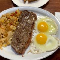 Ny Sirloin Steak & Two Eggs · 