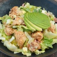 Classic Chicken Cobb Salad · grilled chicken, romaine, avocado, egg, applewood bacon, blue cheese tomato, ranch