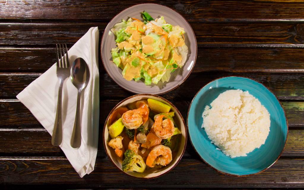 Asian Curry · Chicken/beef/shrimp/scallop/combo mixed veg/ pineapple/ coconut curry emulsion (combo does not include scallops).