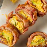 Bacon, Eggs And Cheese On A Roll Breakfast · Two fresh eggs, crispy bacon, and melted cheese served on a warm roll