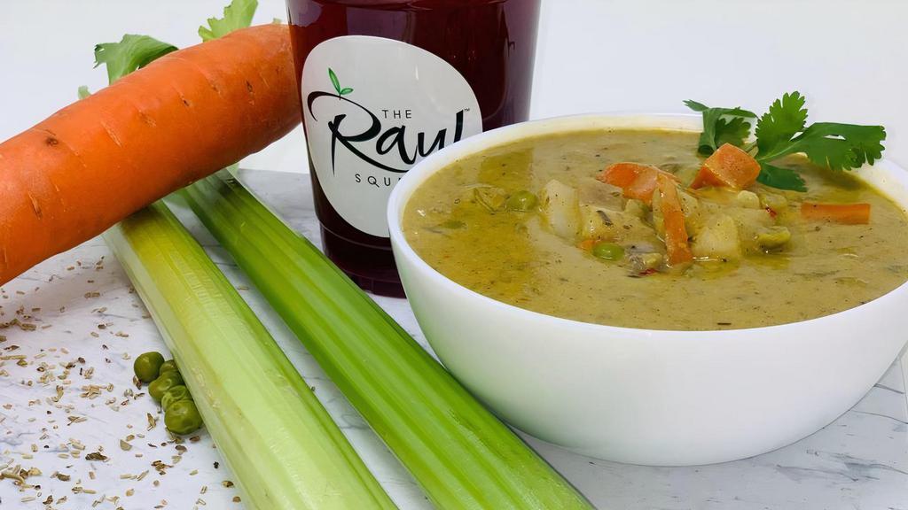 Vegan Pea Soup · Peas, Potatoes, Celery, Carrots, Onions