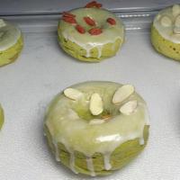 Donut: Almond Glazed Matcha Donut (Vegan) · 