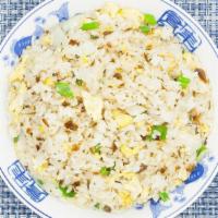Mustard Green Fried Rice Lunch · Vegetarian. Deeply aromatic fried rice with egg and spices