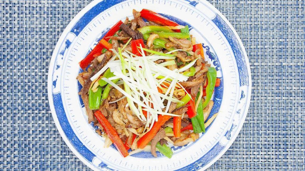Sautéed Duck With Ginger. · Shredded duck and bell peppers with sliced ginger